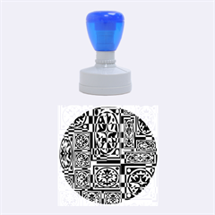 Blue And Yellow Decor Rubber Round Stamps (medium) by Valentinaart