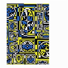 Blue And Yellow Decor Small Garden Flag (two Sides)