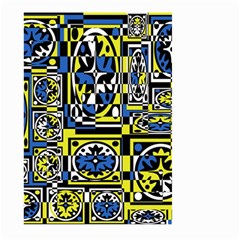 Blue And Yellow Decor Large Garden Flag (two Sides) by Valentinaart