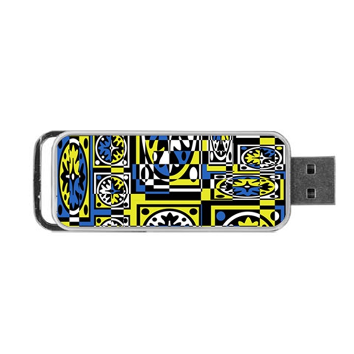 Blue and yellow decor Portable USB Flash (One Side)