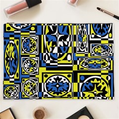 Blue And Yellow Decor Cosmetic Bag (xxl)  by Valentinaart