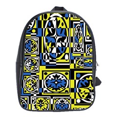 Blue And Yellow Decor School Bags (xl) 