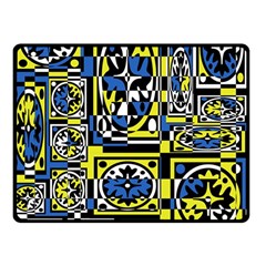 Blue And Yellow Decor Double Sided Fleece Blanket (small) 