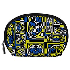 Blue And Yellow Decor Accessory Pouches (large)  by Valentinaart