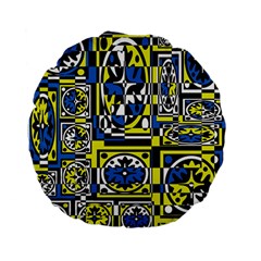 Blue And Yellow Decor Standard 15  Premium Flano Round Cushions