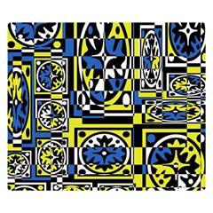 Blue And Yellow Decor Double Sided Flano Blanket (small) 