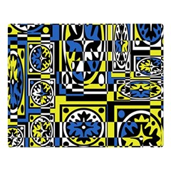 Blue And Yellow Decor Double Sided Flano Blanket (large) 