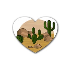 Desert 2 Rubber Coaster (heart) 