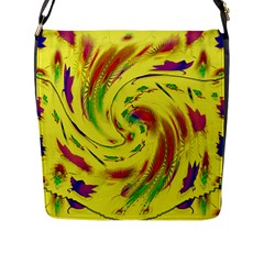 Leaf And Rainbows In The Wind Flap Messenger Bag (l) 