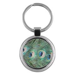 Peacock Feathers Macro Key Chains (round)  by GiftsbyNature