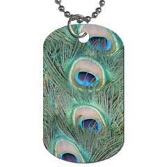 Peacock Feathers Macro Dog Tag (one Sided) by GiftsbyNature