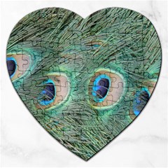 Peacock Feathers Macro Jigsaw Puzzle (heart)