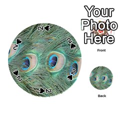 Peacock Feathers Macro Playing Cards 54 (round)  by GiftsbyNature