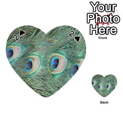 Peacock Feathers Macro Playing Cards 54 (heart)  by GiftsbyNature