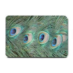 Peacock Feathers Macro Small Doormat  by GiftsbyNature