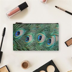 Peacock Feathers Macro Cosmetic Bag (small) 