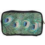 Peacock Feathers Macro Toiletries Bags Front