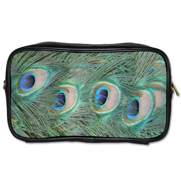 Peacock Feathers Macro Toiletries Bags