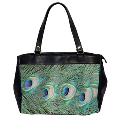 Peacock Feathers Macro Office Handbags (2 Sides)  by GiftsbyNature