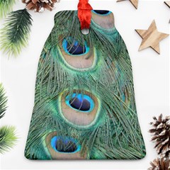 Peacock Feathers Macro Bell Ornament (two Sides) by GiftsbyNature