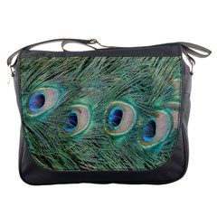 Peacock Feathers Macro Messenger Bags