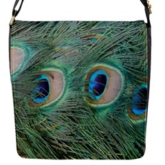 Peacock Feathers Macro Flap Messenger Bag (s)