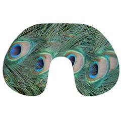 Peacock Feathers Macro Travel Neck Pillows by GiftsbyNature