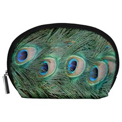 Peacock Feathers Macro Accessory Pouches (large)  by GiftsbyNature