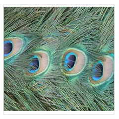 Peacock Feathers Macro Large Satin Scarf (square) by GiftsbyNature