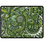 Green Boho Flower Pattern Zz0105 Fleece Blanket (Large) 80 x60  Blanket Front