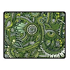 Green Boho Flower Pattern Zz0105 Fleece Blanket (Small)