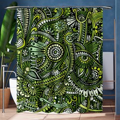 Green Boho Flower Pattern Zz0105 Shower Curtain 60  x 72  (Medium)