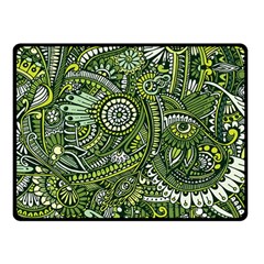 Green Boho Flower Pattern Zz0105 Double Sided Fleece Blanket (small) by Zandiepants