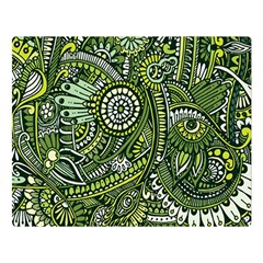 Green Boho Flower Pattern Zz0105 Double Sided Flano Blanket (large) by Zandiepants