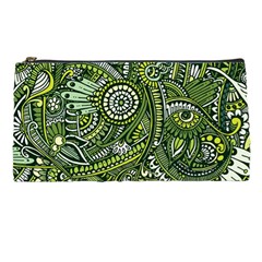 Green Boho Flower Pattern Zz0105 Pencil Case by Zandiepants