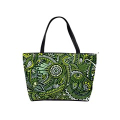 Green Boho Flower Pattern Zz0105 Classic Shoulder Handbag by Zandiepants