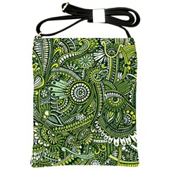 Green Boho Flower Pattern Zz0105 Shoulder Sling Bag