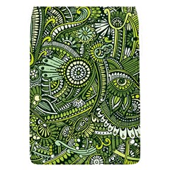 Green Boho Flower Pattern Zz0105 Removable Flap Cover (l) by Zandiepants