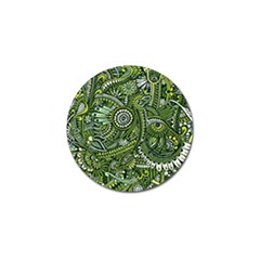 Green Boho Flower Pattern Zz0105 Golf Ball Marker (4 Pack) by Zandiepants