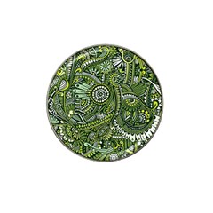 Green Boho Flower Pattern Zz0105 Hat Clip Ball Marker by Zandiepants