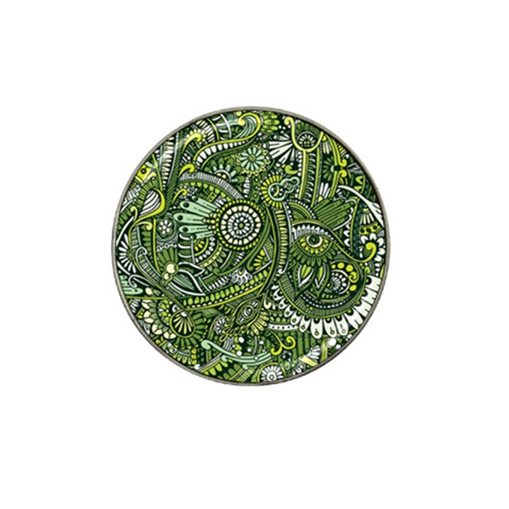 Green Boho Flower Pattern Zz0105 Hat Clip Ball Marker