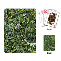 Green Boho Flower Pattern Zz0105 Playing Cards Single Design