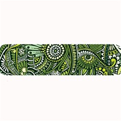 Green Boho Flower Pattern Zz0105 Large Bar Mat by Zandiepants