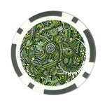 Green Boho Flower Pattern Zz0105 Poker Chip Card Guard Front