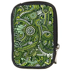 Green Boho Flower Pattern Zz0105 Compact Camera Leather Case