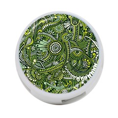 Green Boho Flower Pattern Zz0105 4-Port USB Hub (One Side)