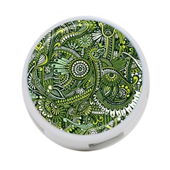 Green Boho Flower Pattern Zz0105 4-Port USB Hub (Two Sides)