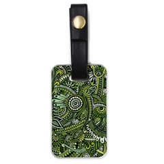 Green Boho Flower Pattern Zz0105 Luggage Tag (one Side) by Zandiepants