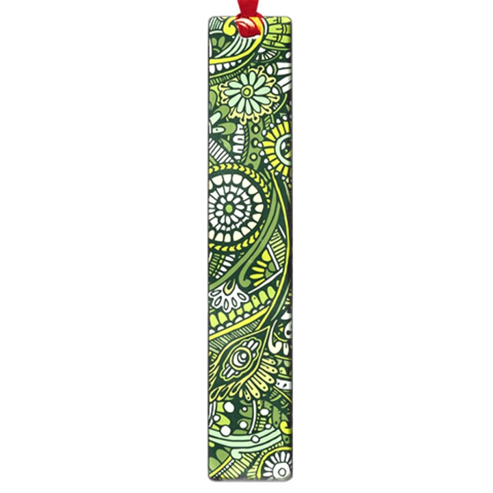 Green Boho Flower Pattern Zz0105 Large Book Mark