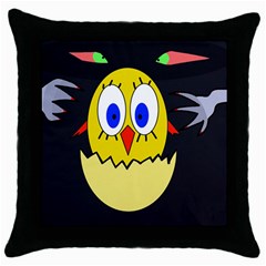 Chicken Throw Pillow Case (black)